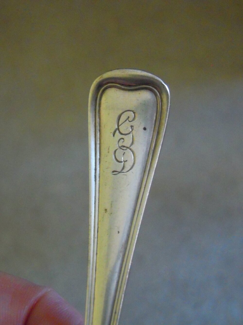 August Wellner & Sohne Sterling Silver Teaspoon Monogrammed GD Antique Spoon